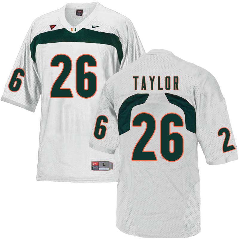 Nike Miami Hurricanes #26 Sean Taylor College Football Jerseys Sale-White
